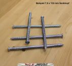 100 Stück 7,5 x 212 mm Fensterrahmenschrauben Senkkopf TX 30