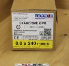 50 Stück GPR® 8,0 x 240 mm Holzbauschrauben Senkkopf TX40 gelb verzinkt