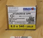 50 Stück GPR® 8,0 x 340 mm Holzbauschrauben Senkkopf TX40 gelb verzinkt