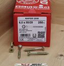 250 Stück Holzbauschrauben Rapid Torx TX 30 6,0 x 50 mm