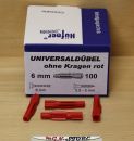 100 Stück Hüfner Universaldübel ohne Kragen 6 x 33 mm