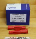 20 Stück Hüfner Universaldübel mit Kragen 14 x 73 mm