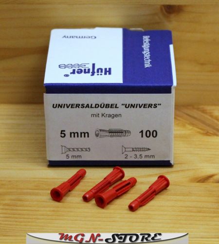 100 Stück Hüfner Universaldübel mit Kragen 5 x 30 mm