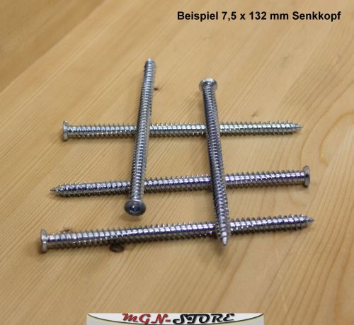 100 Stück 7,5 x 132 mm Fensterrahmenschrauben Senkkopf TX 30