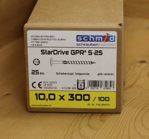 25 Stück 10 x 300 mm Tellerkopfschrauben GPR® S-25 TX50