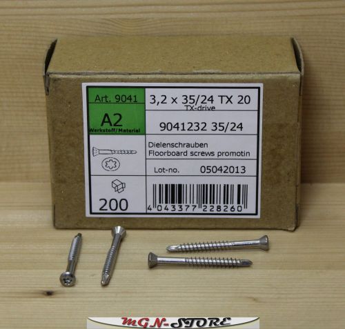 200 Stück Dielenschrauben Edelstahl A2 3,2 x 35 mm TX 10