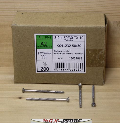 200 Stück Dielenschrauben Edelstahl A2 3,2 x 50 mm TX 10