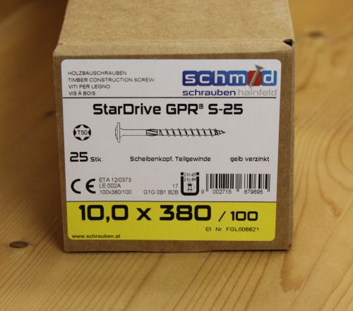 25 Stück 10 x 380 mm Tellerkopfschrauben GPR® S-25 TX50