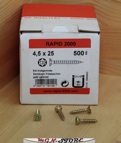500 Stück Holzbauschrauben Rapid Torx TX 20 4,5 x 25 mm VG
