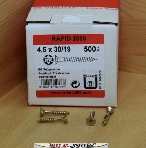 500 Stück Holzbauschrauben Rapid Torx TX 20 4,5 x 30 mm