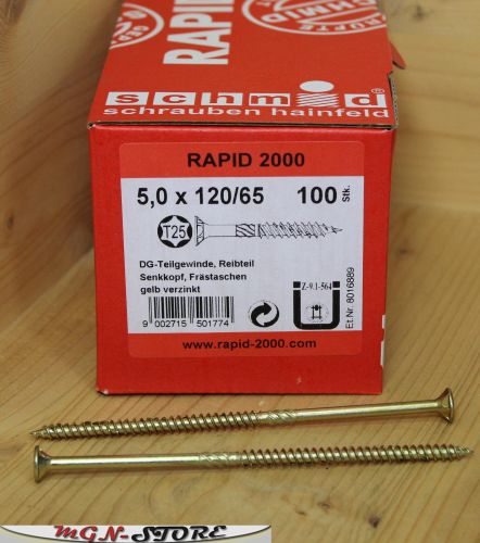 100 Stück Holzbauschrauben Rapid Torx TX 25 5,0 x 120 mm