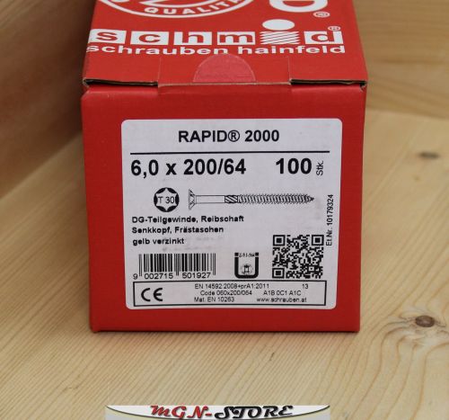 100 Stück Holzbauschrauben Rapid Torx TX 30 6,0 x 200 mm