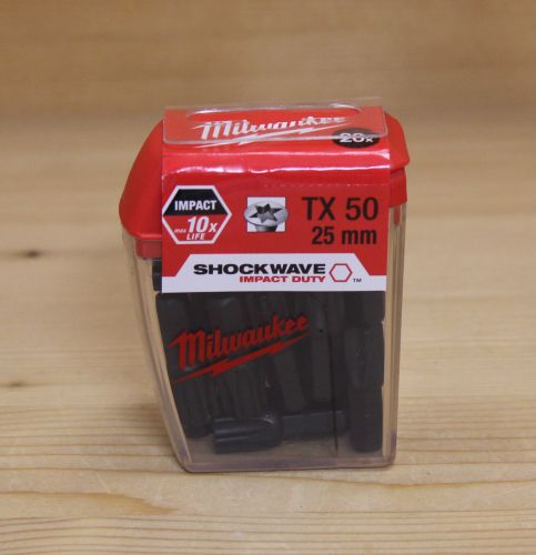 20 Stück TX50 Milwaukee Shockwave Bits