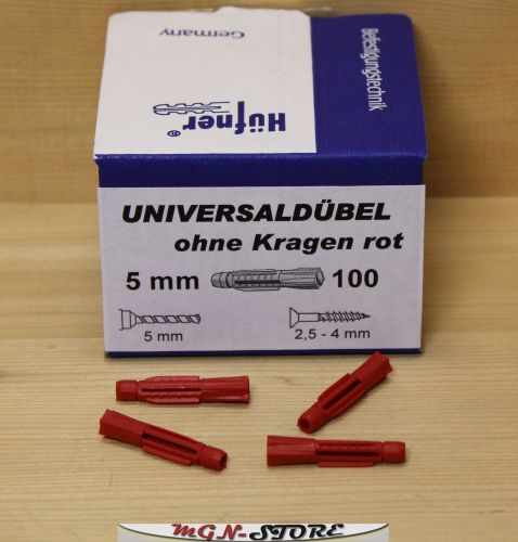 100 Stück Hüfner Universaldübel ohne Kragen 5 x 29 mm