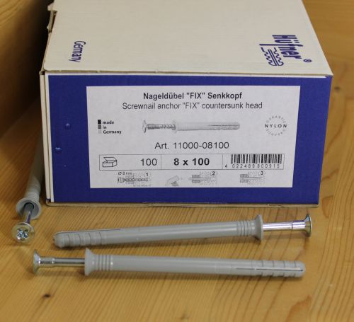 Hüfner Nageldübel 100 Stück 8 x 100 mm Schlagdübel vormontiert