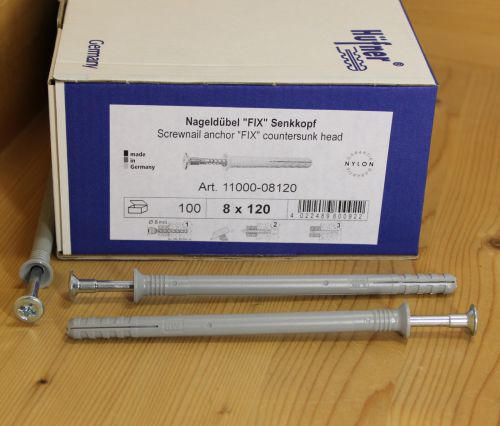 Hüfner Nageldübel 100 Stück 8 x 120 mm Schlagdübel vormontiert