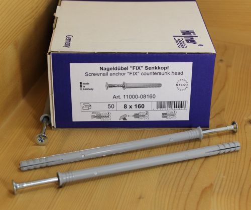 Hüfner Nageldübel 50 Stück 8 x 160 mm Schlagdübel vormontiert