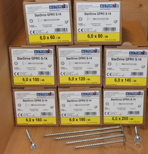 100 Stück 6,0 x 100 mm Tellerkopfschrauben GPR® S-14 hell verzinkt