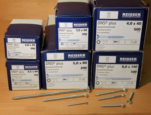 100 Stück 6,0 x 200 mm Reisser DNS® plus Spanplattenschrauben Teilgewinde Torx®/ttap® 30 + Bit