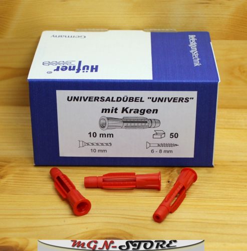 50 Stück Hüfner Universaldübel mit Kragen 10 x 57 mm