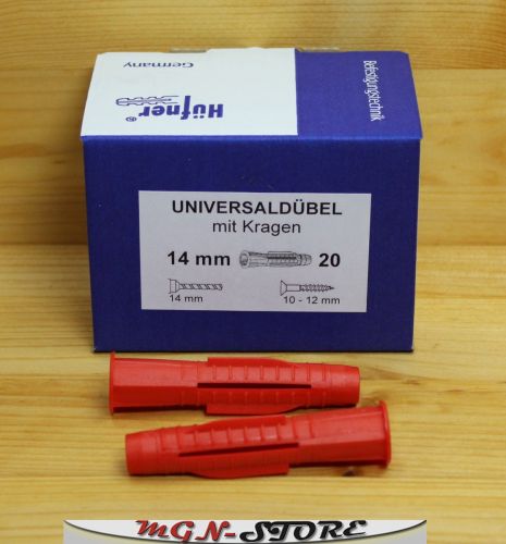 20 Stück Hüfner Universaldübel mit Kragen 14 x 73 mm