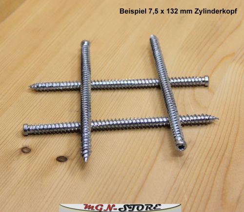 100 Stück 7,5 x 92 mm Fensterrahmenschrauben Zylinderkopf TX 30